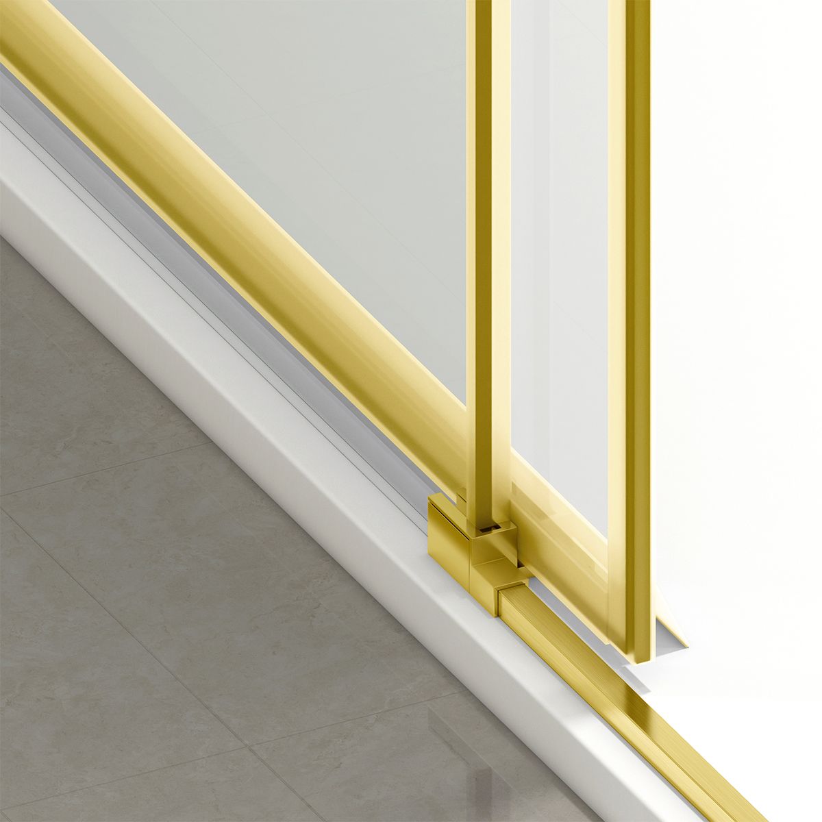 Cabina dus, perete fix si usa glisanta, sticla securizata de 6 mm, 70x90 x 100-180 cm, profil si maner Auriu Mat, Hanes