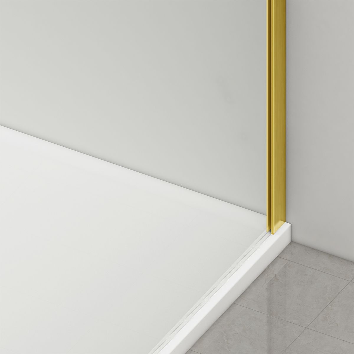 Cabina dus, perete fix si usa glisanta, sticla securizata de 6 mm, 70x90 x 100-180 cm, profil si maner Auriu Mat, Hanes