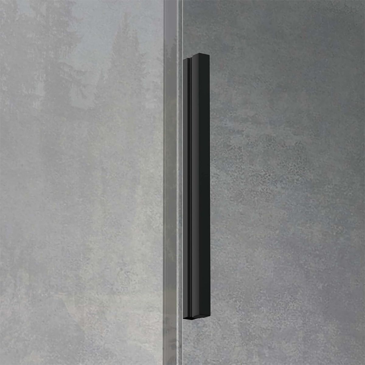 Cabina Ego 12, negru mat, 80, 90, 100 x 100, 120, 140 cm, sticla securizata 6 mm, perete fix, usa glisanta, Easy Clean