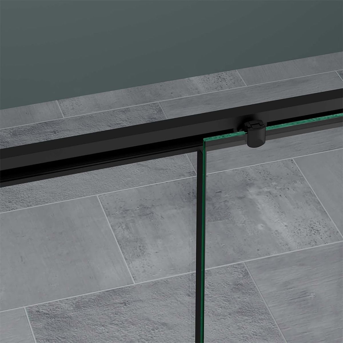 Cabina Ego 12, negru mat, 80, 90, 100 x 100, 120, 140 cm, sticla securizata 6 mm, perete fix, usa glisanta, Easy Clean