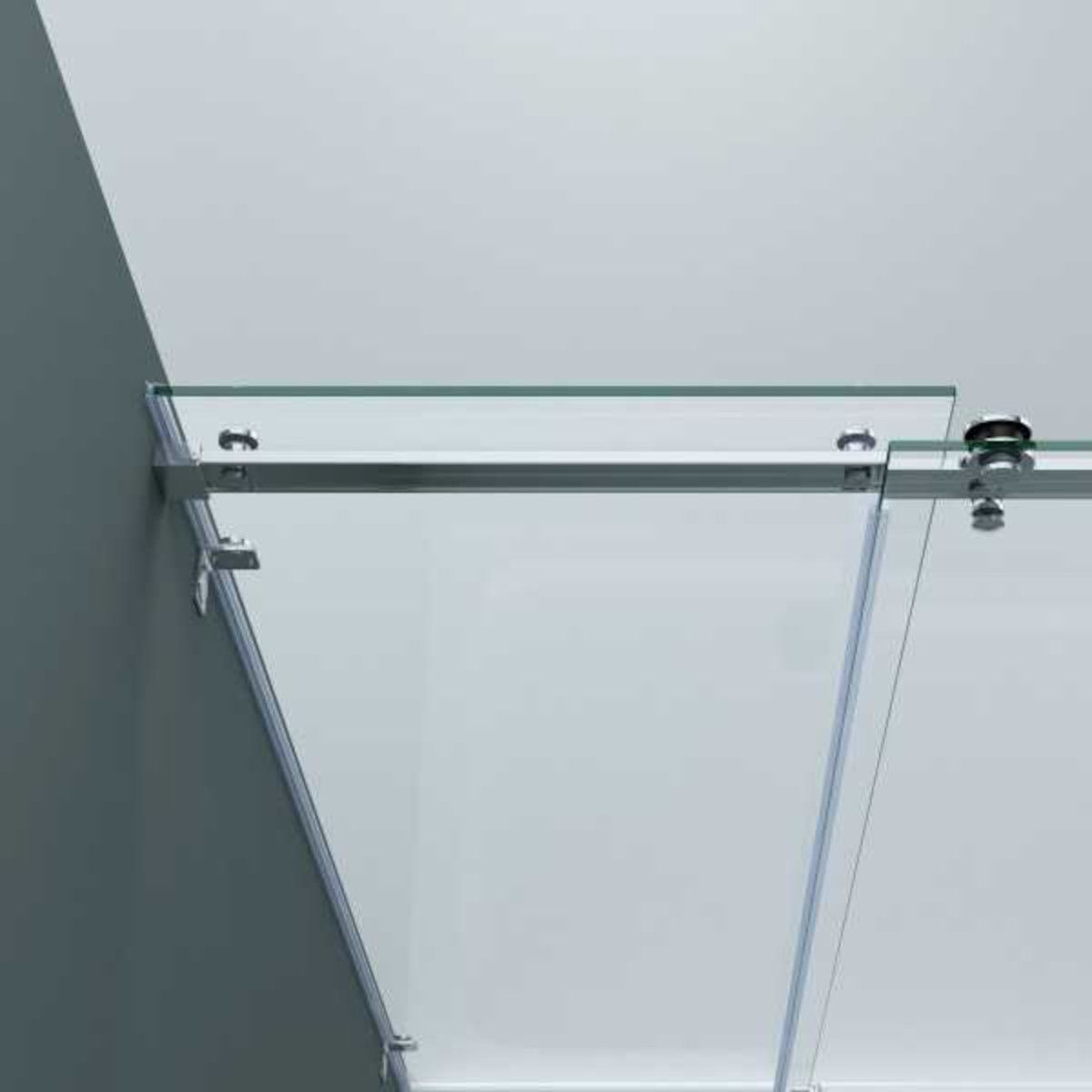 Cabina EGO-17-2, perete fix si usa Glisanta, sticla securizata 8 mm, fara profile metalice, dimensiuni la alegere