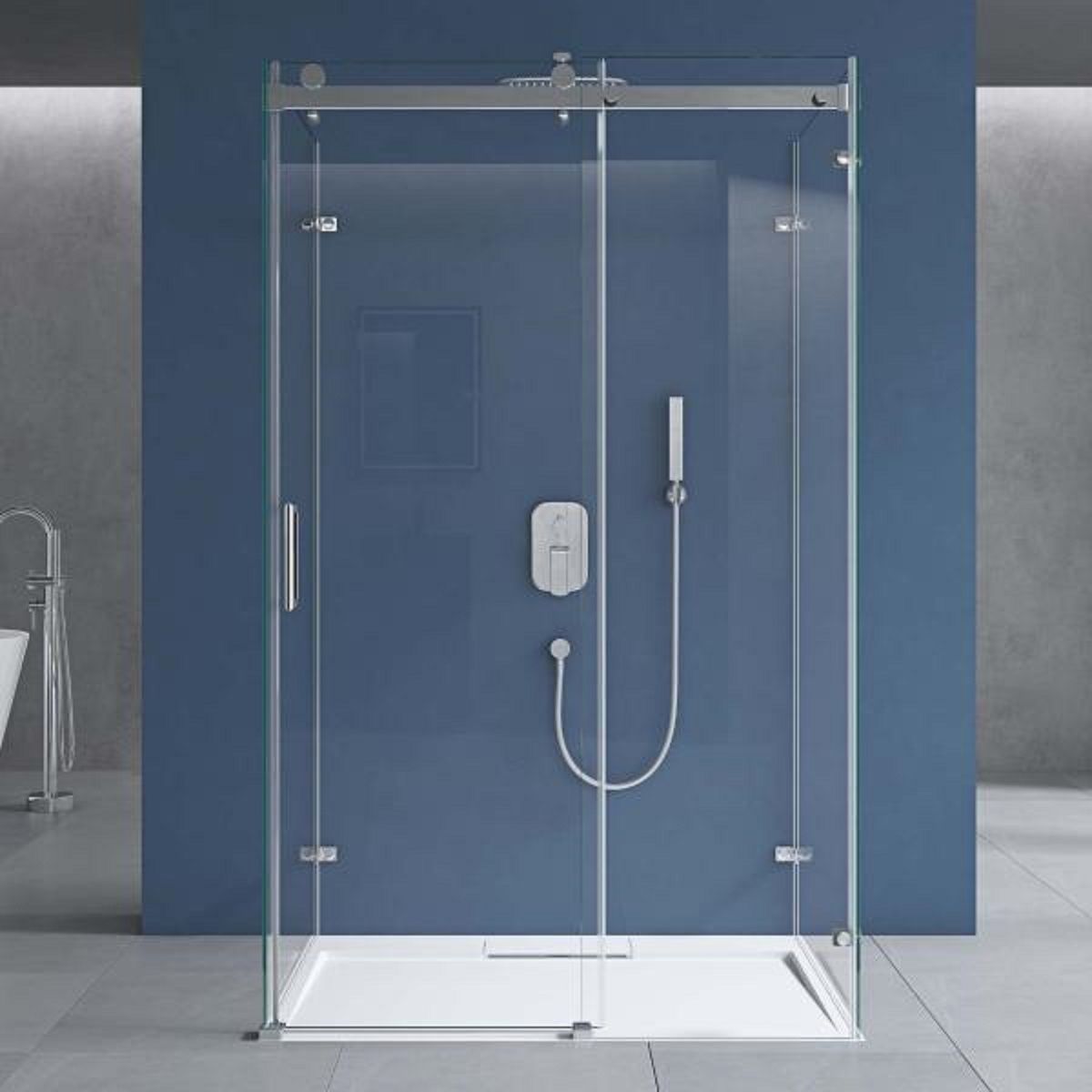Cabina de dus, 3 laturi, Usa Glisanta, Sticla 8 mm, Tratament Nano, Dimensiuni la alegere, EGO-17-2U