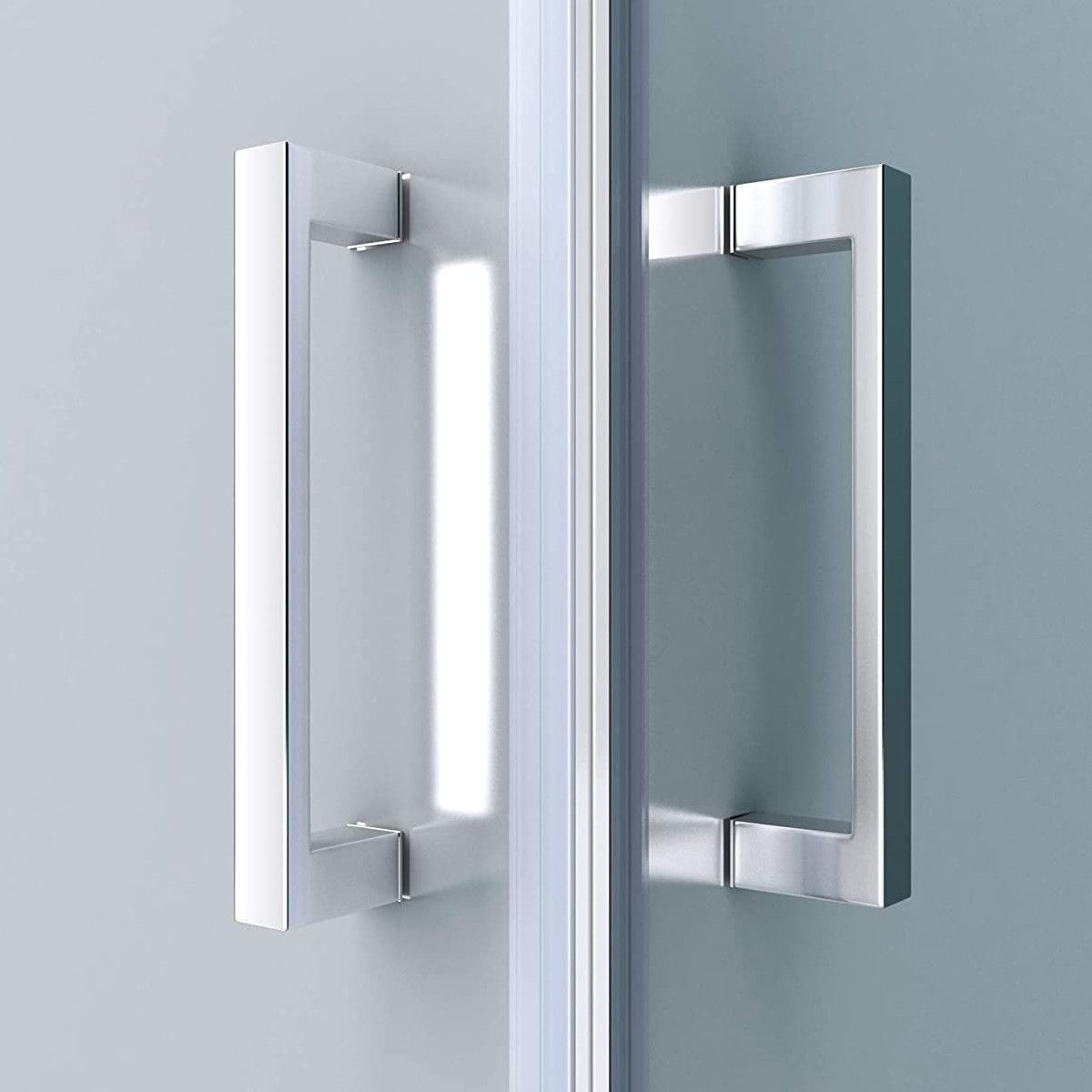 Cabina EGO-24, sticla securizata 6mm , Sablata Partial, 85x85 cm, 2 usi Batante, Deschidere 180°