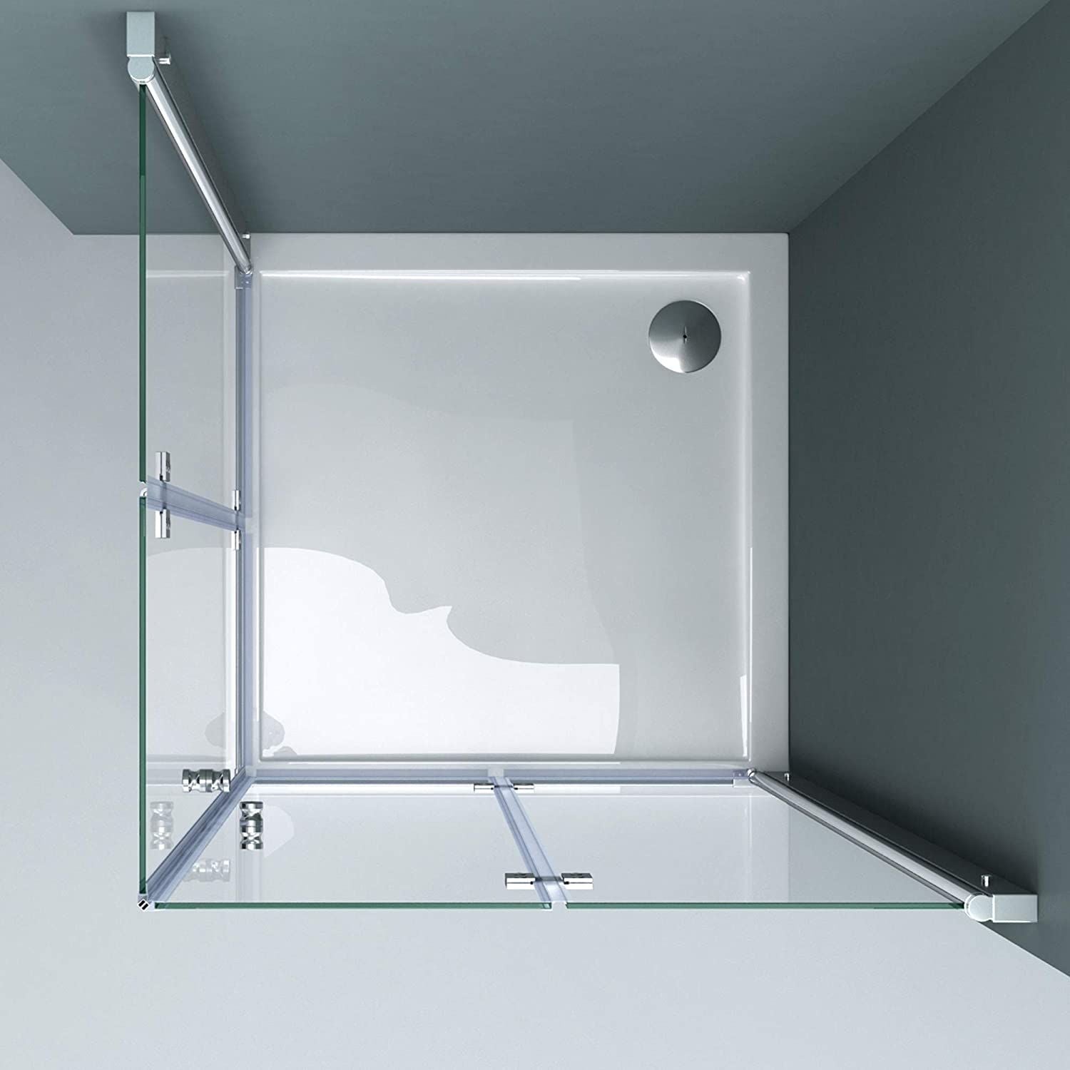 Cabina EGO-26, Usi Pliabile, sticla securizata 6mm, Sablata Partial, Dimensiuni la alegere