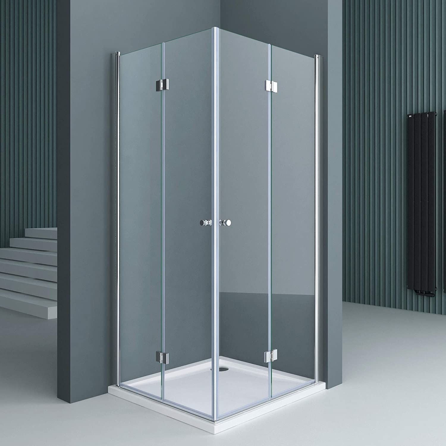 Cabina EGO-26, Usi Pliabile, sticla securizata 6mm, Transparenta, Dimensiuni la alegere