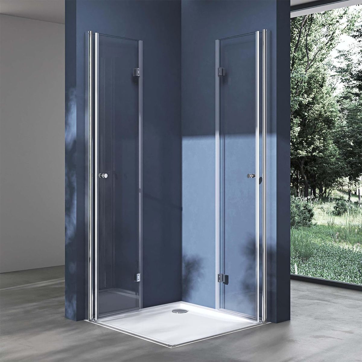 Cabina EGO-26, Usi Pliabile, sticla securizata 6mm, Transparenta, Dimensiuni la alegere
