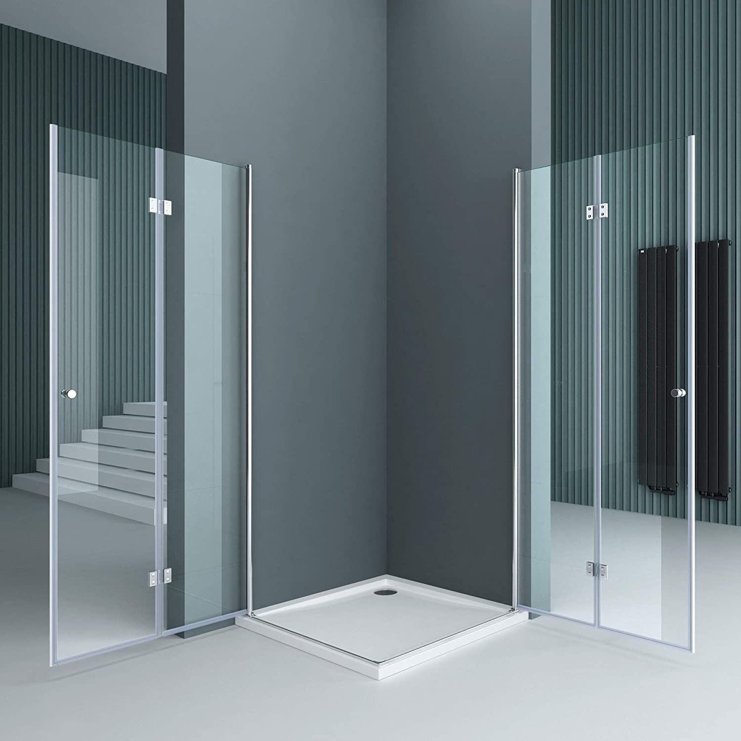 Cabina EGO-26, Usi Pliabile, sticla securizata 6mm, Transparenta, Dimensiuni la alegere