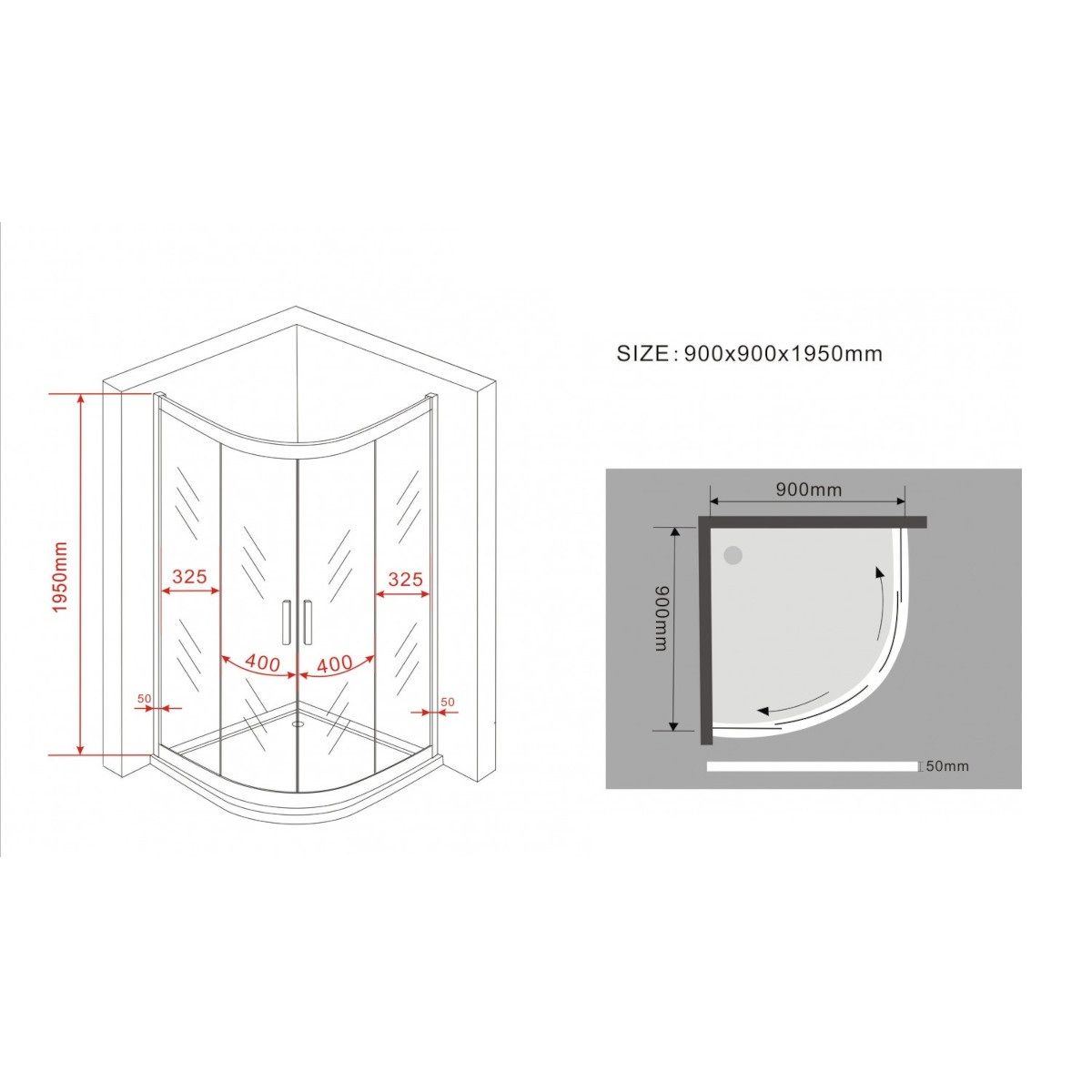 Cabina Ego-Mathis, usi glisante, crom, sticla 6 mm, 90-90 x 195 cm, cu sau fara cadita, Nano Easy Clean