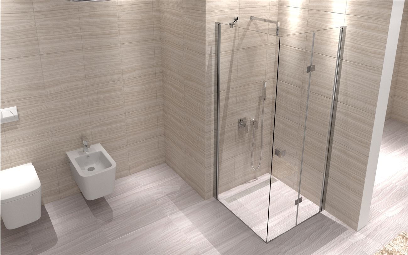 Cabina MY SPACE, perete fix si o usa Pliabila la perete, Easy Clean, dimensiune: 70x70x190 cm