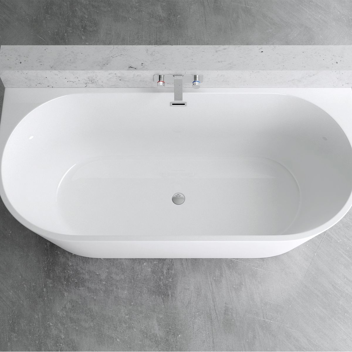 Cada de baie, Alb Lucios, acril termoactiv, freestanding, 170x75 cm, EGO 519