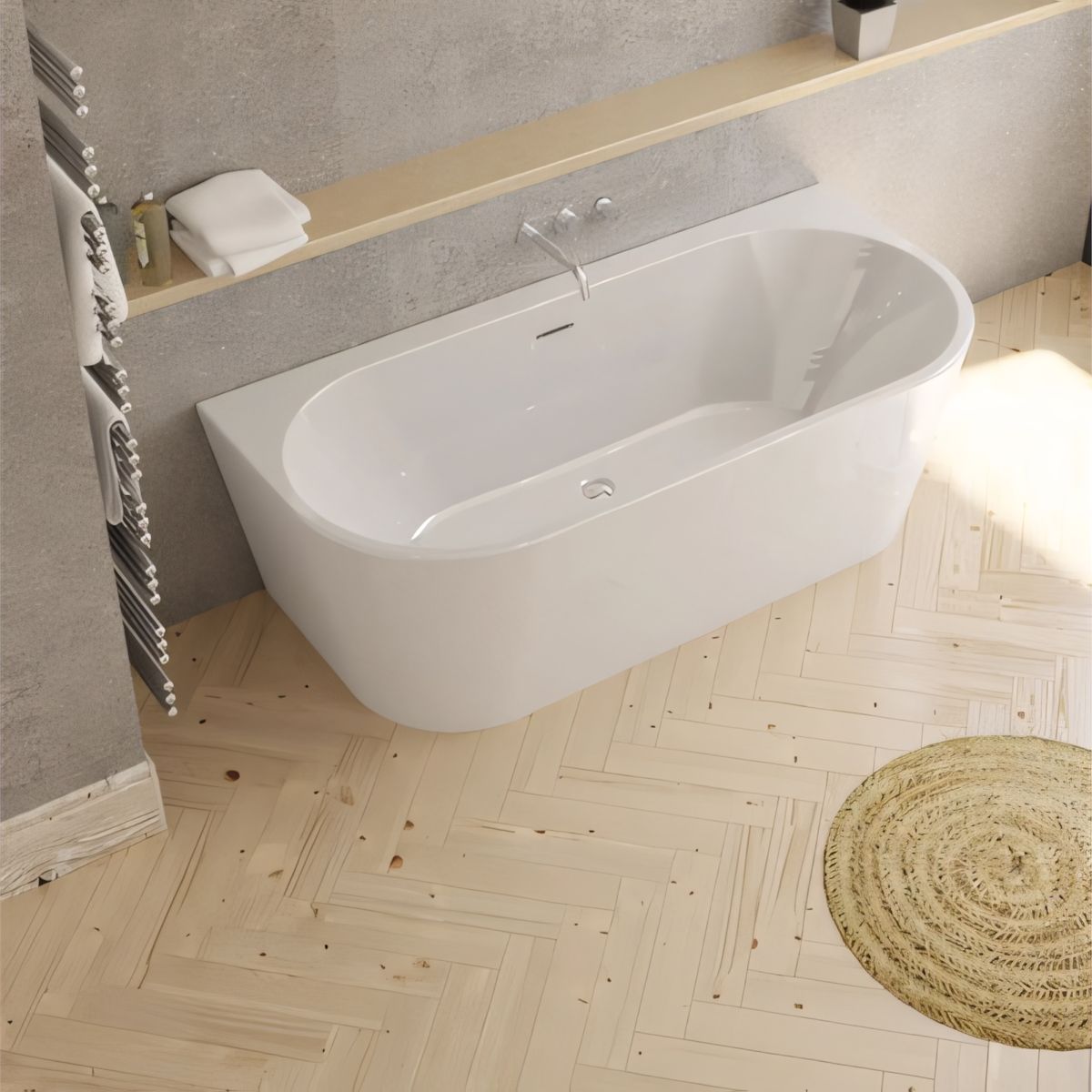 Cada de baie, Alb Lucios, acril termoactiv, freestanding, 170x75 cm, EGO 519