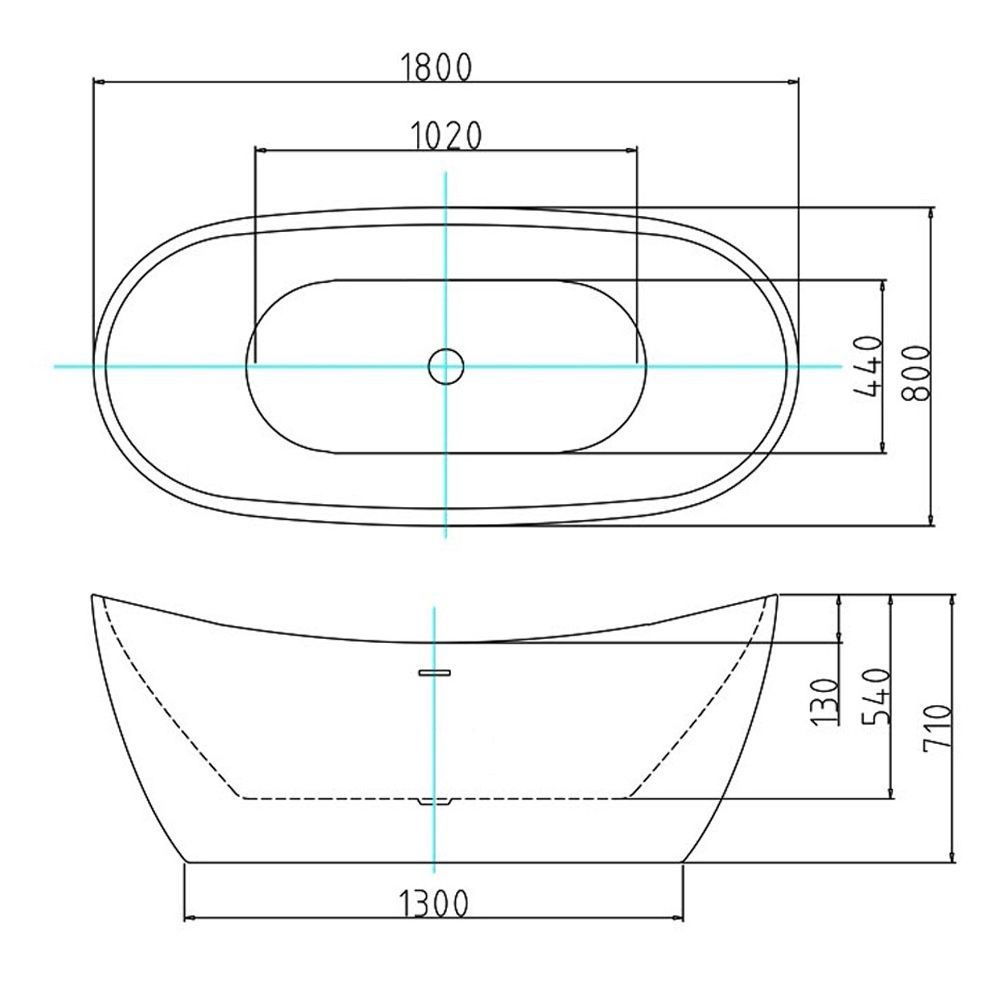 Cada EGO-502, 180x80x60 cm, acril sanitar, free-standing