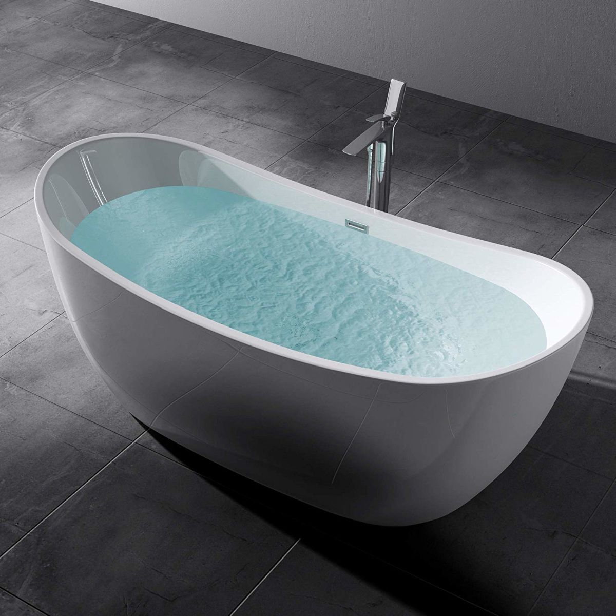 Cada de baie, Alb Lucios, acril termoactiv, freestanding, 180x80 cm, EGO 502