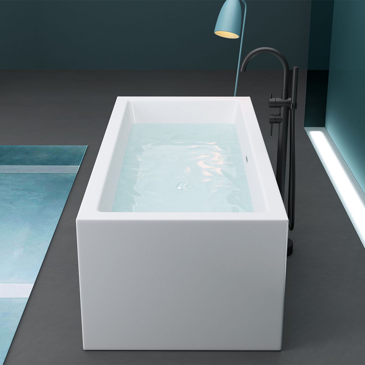 Cada de baie, Alb Lucios, acril termoactiv, freestanding, 180x80 cm, EGO 509