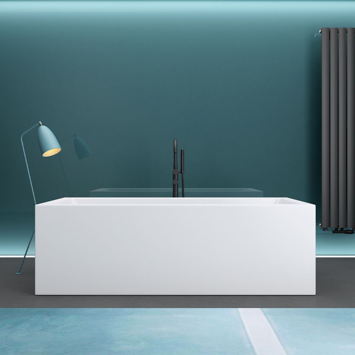 Cada de baie, Alb Lucios, acril termoactiv, freestanding, 180x80 cm, EGO 509