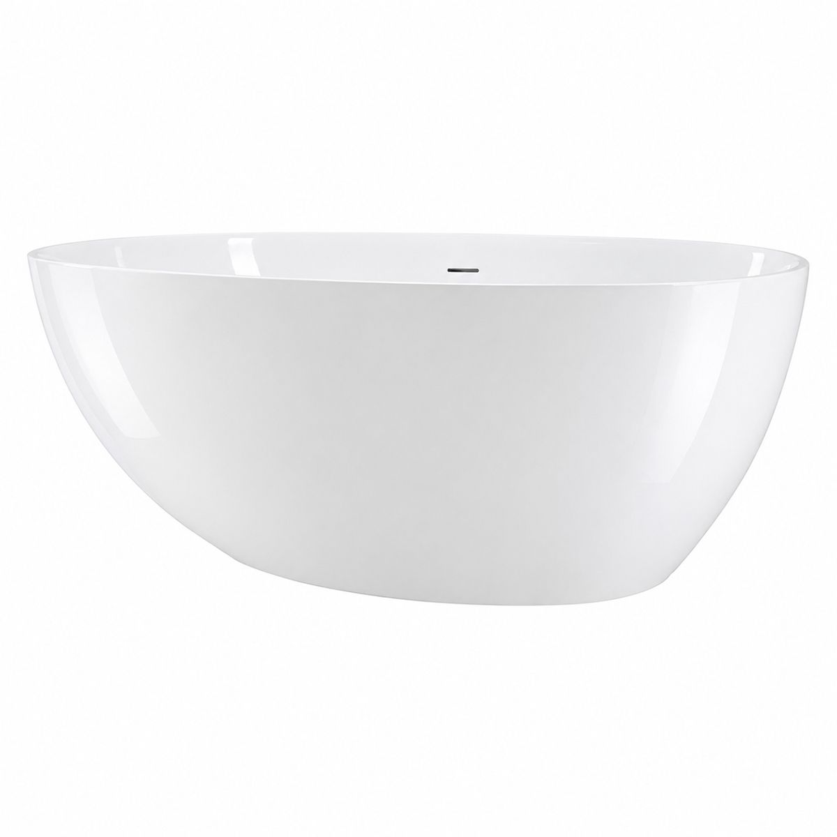 Cada de baie, compozit mineral, freestanding, ventil alb inclus, Alb Lucios, 170x78 cm, Aveline