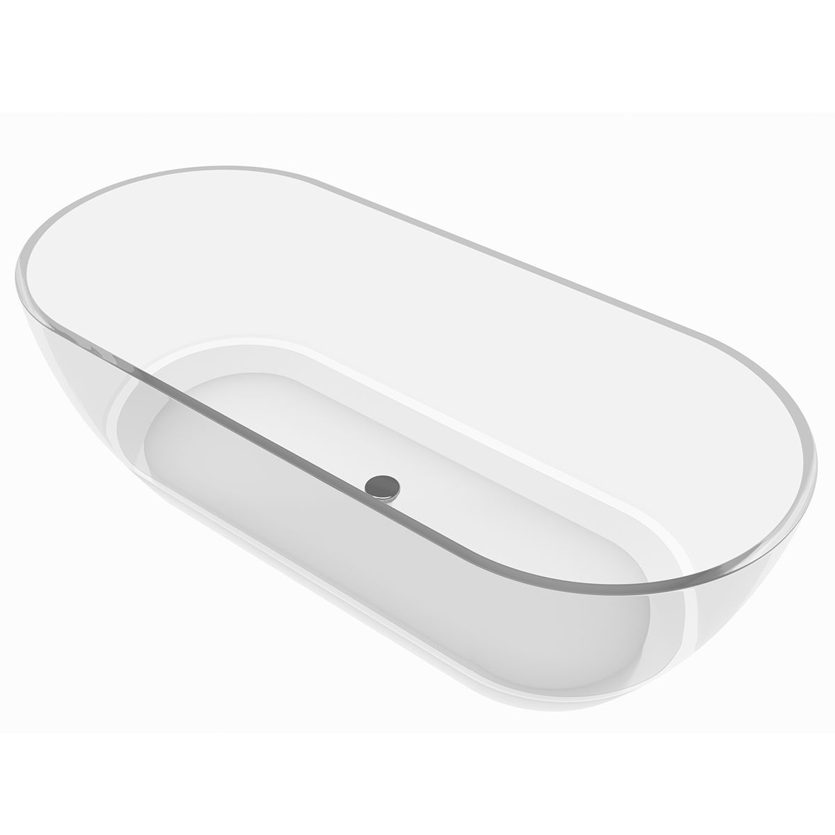 Cada de baie, CristalMood, freestanding, transparent, 170x80 cm, ventil inclus, Sole