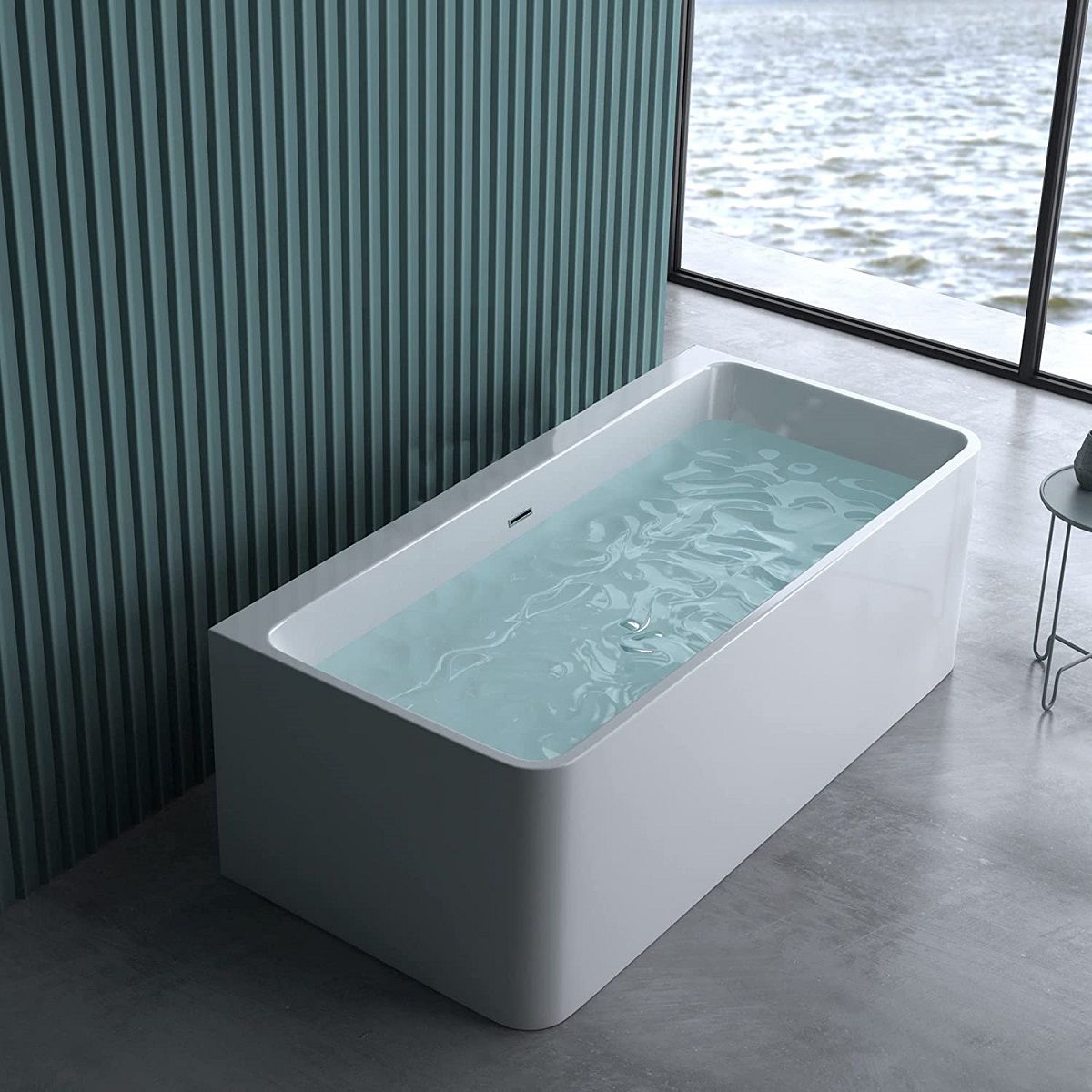 Cada de baie EGO 601, freestanding, 180 cm, acril sanitar, alb