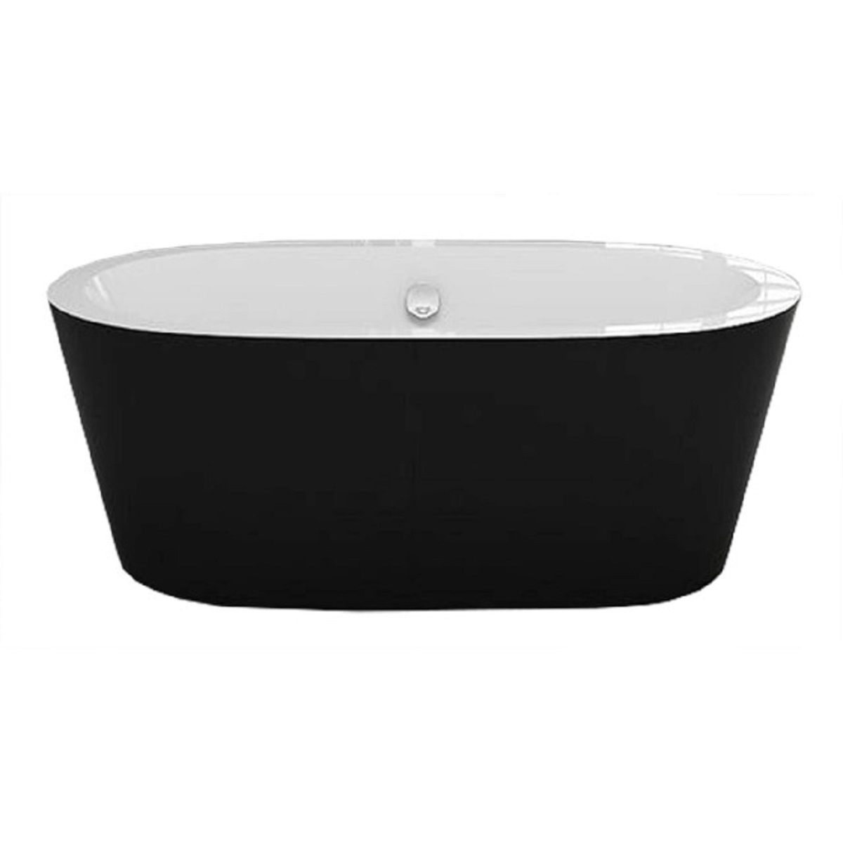 Cada de baie EGO Felix, 170 cm, design modern, freestanding, acril sanitar, negru/alb