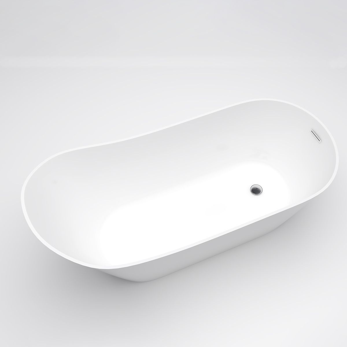 Cada de baie freestanding, Acril sanitar, Alb Lucios, 170x75 cm, izolare termica, Agota