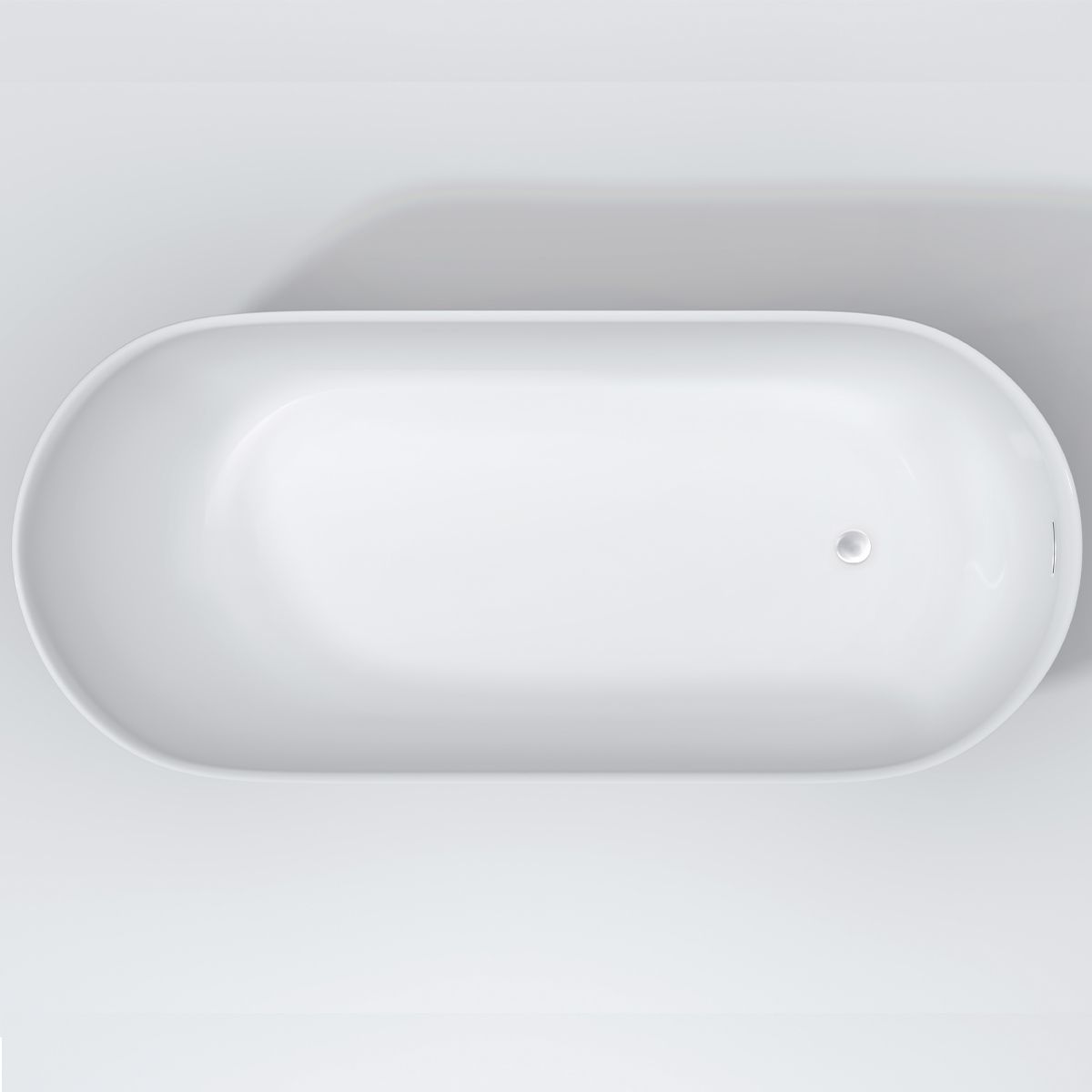 Cada de baie, freestanding, Acril, ventil inclus, Alb Lucios, 170-180 x 75 cm, Liza