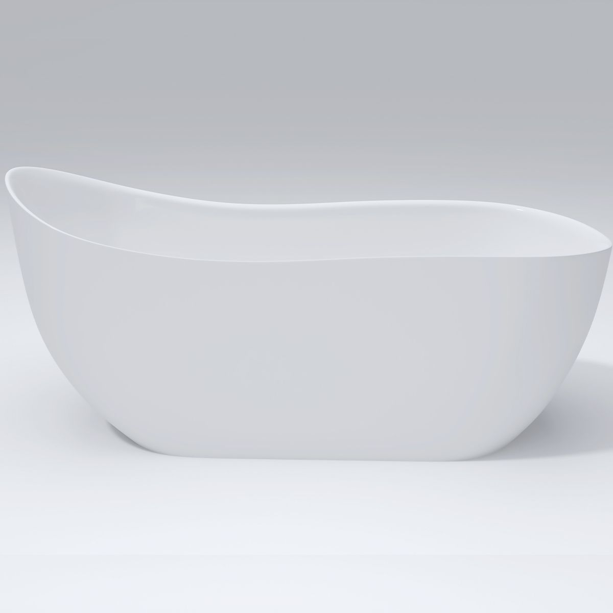 Cada de baie, freestanding, Acril, ventil inclus, Alb Lucios, 170-180 x 75 cm, Liza