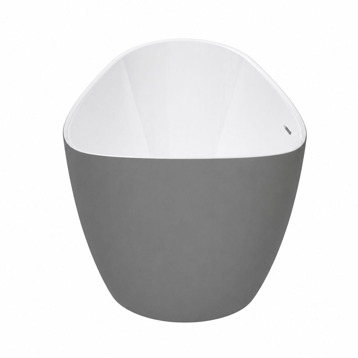 Cada de baie, freestanding, acril, ventil si preaplin crom inclus, Gri Mat exterior Alb Lucios interior, 160x80 cm, Cairo