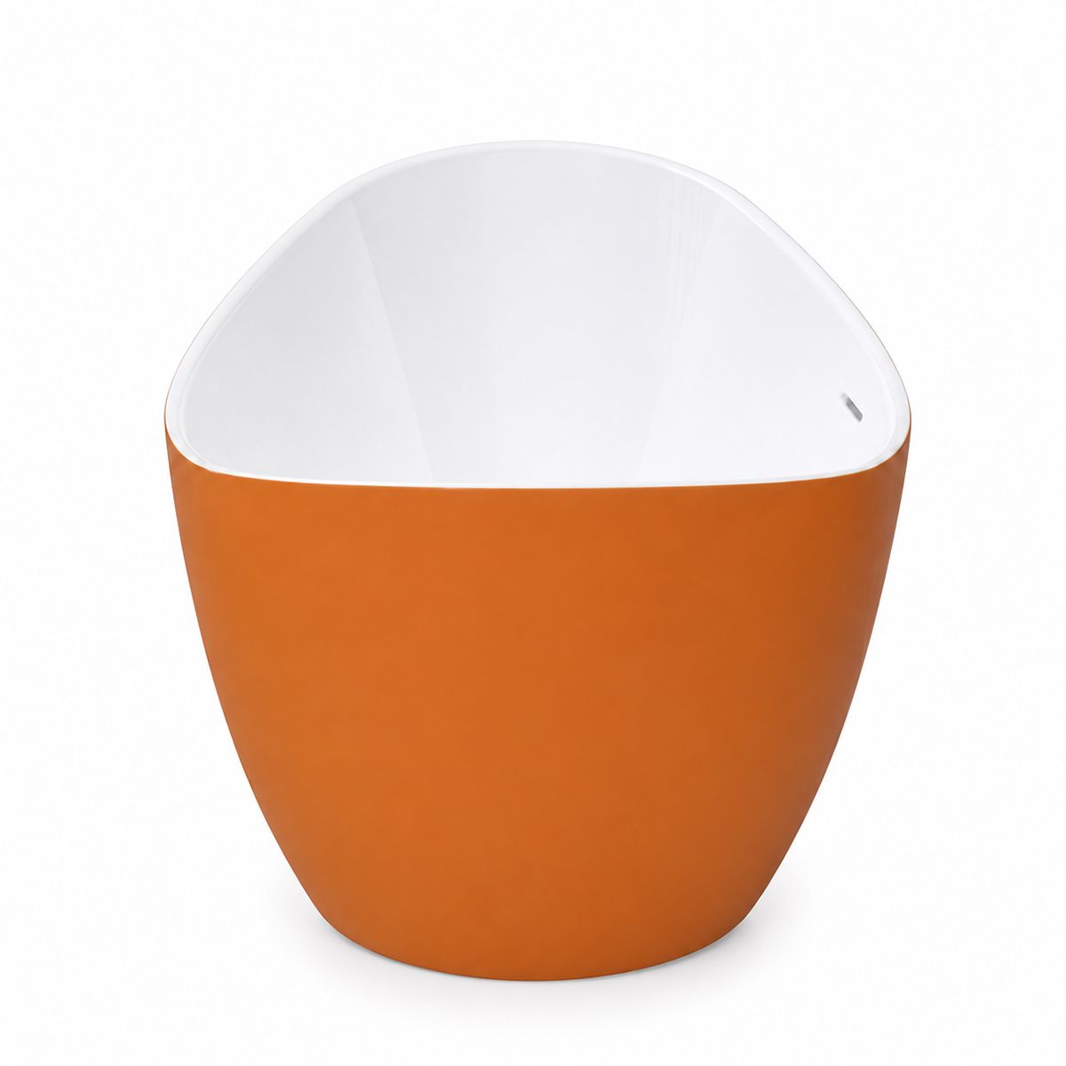 Cada de baie, freestanding, acril, ventil si preaplin crom inclus, Orange Mat exterior Alb Lucios interior, 160x80 cm, Cairo