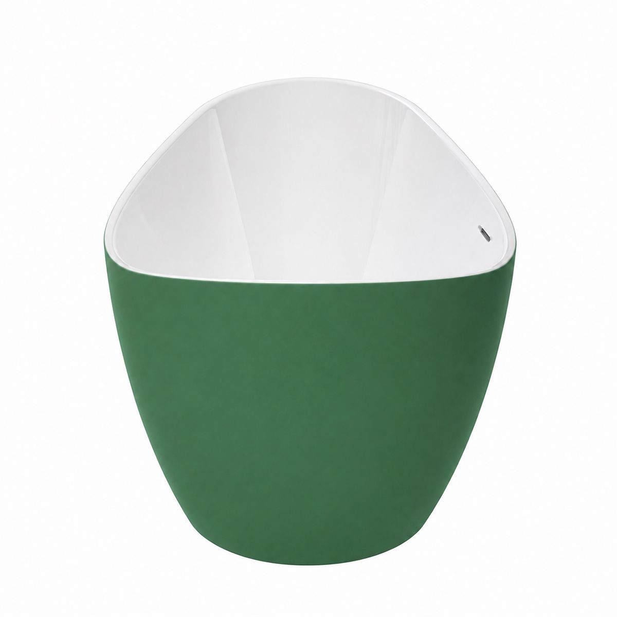 Cada de baie, freestanding, acril, ventil si preaplin crom inclus, Verde Mint Mat exterior Alb Lucios interior, 160x80 cm, Cairo