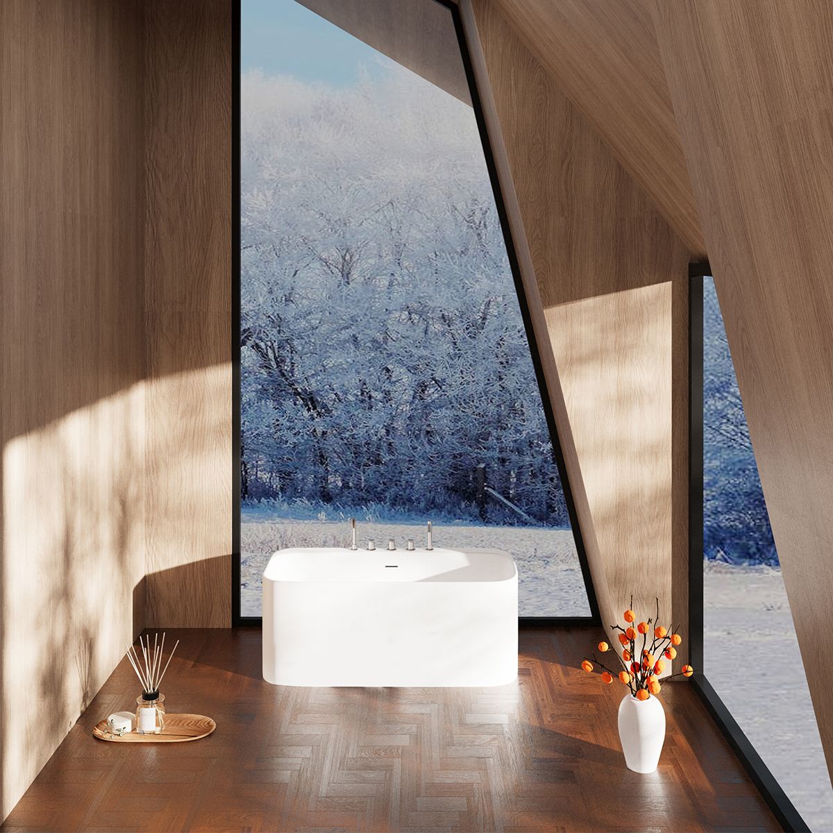 Cada de baie, freestanding, baterie si ventil inclus, Acril, Alb Lucios, 160-170 x 80 cm, Granada
