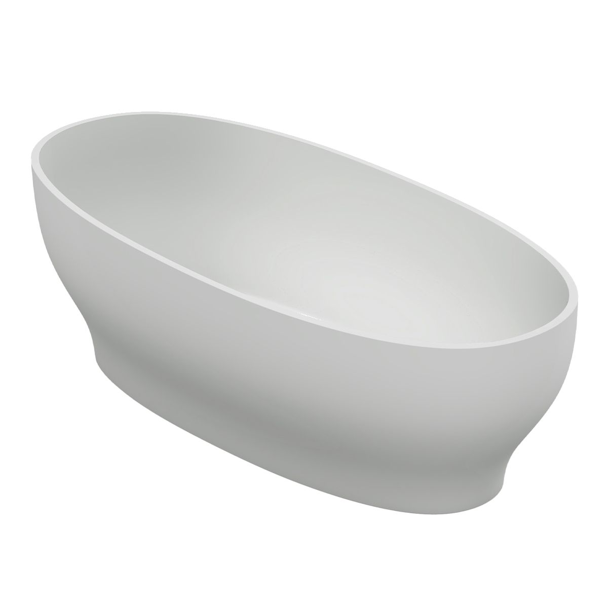 Cada de baie, freestanding, compozit mineral, ventil alb inclus, Alb Lucios, 170x85 cm, Noemi