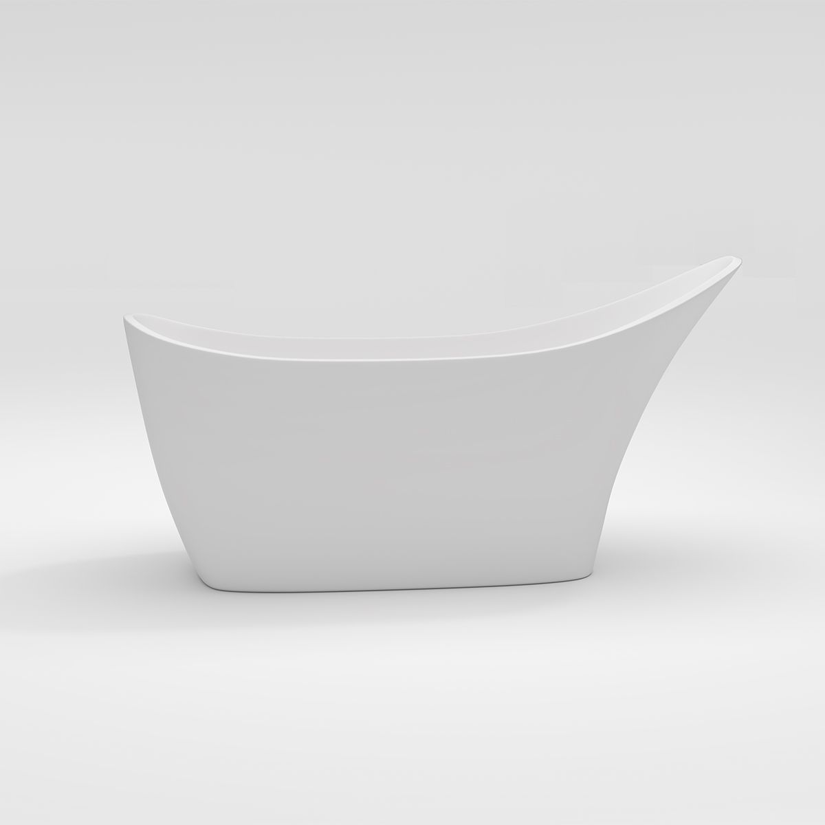 Cada de baie, freestanding, compozit mineral, ventil alb inclus, Alb Lucios, 172x74 cm, Evelin