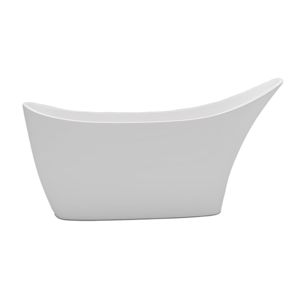 Cada de baie, freestanding, compozit mineral, ventil alb inclus, Alb Lucios, 172x74 cm, Evelin