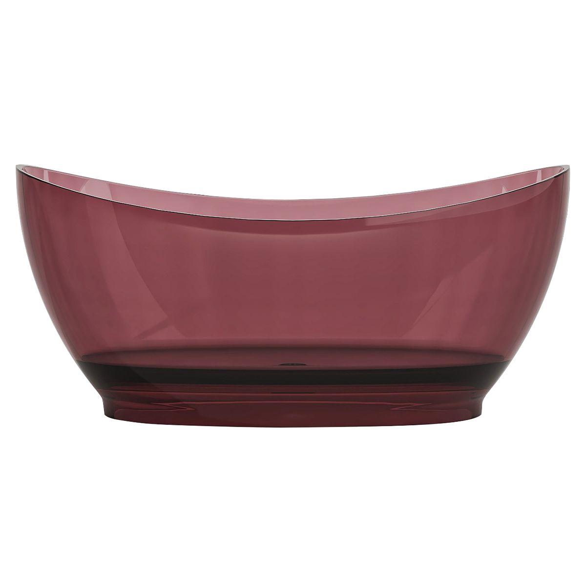 Cada de baie, freestanding, Rasina, ventil crom inclus, culoarea Rosu Visiniu, transparent, 170x80 cm, Selora