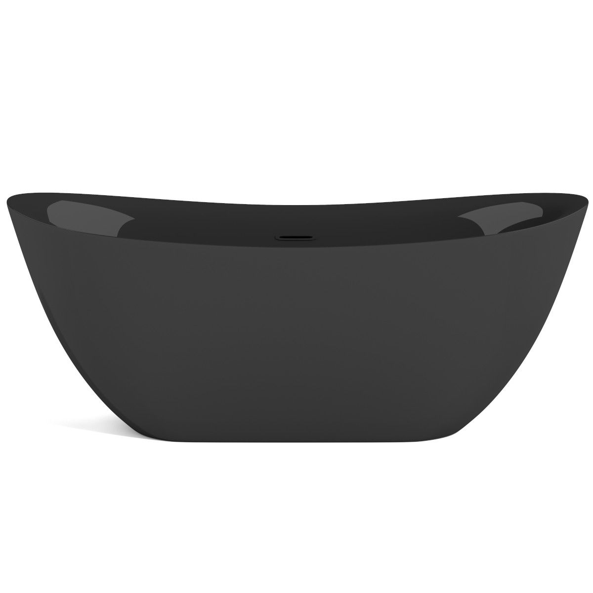 Cada de baie Kevin, Acril sanitar, Negru Lucios interior si exterior, 160 sau 170 cm, izolare termica, freestanding