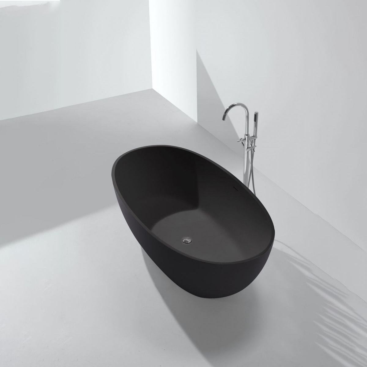 Cada de baie Lulu, Compozit Coroian, Negru Mat, 170 sau 180 cm, Izolare termica, Freestanding