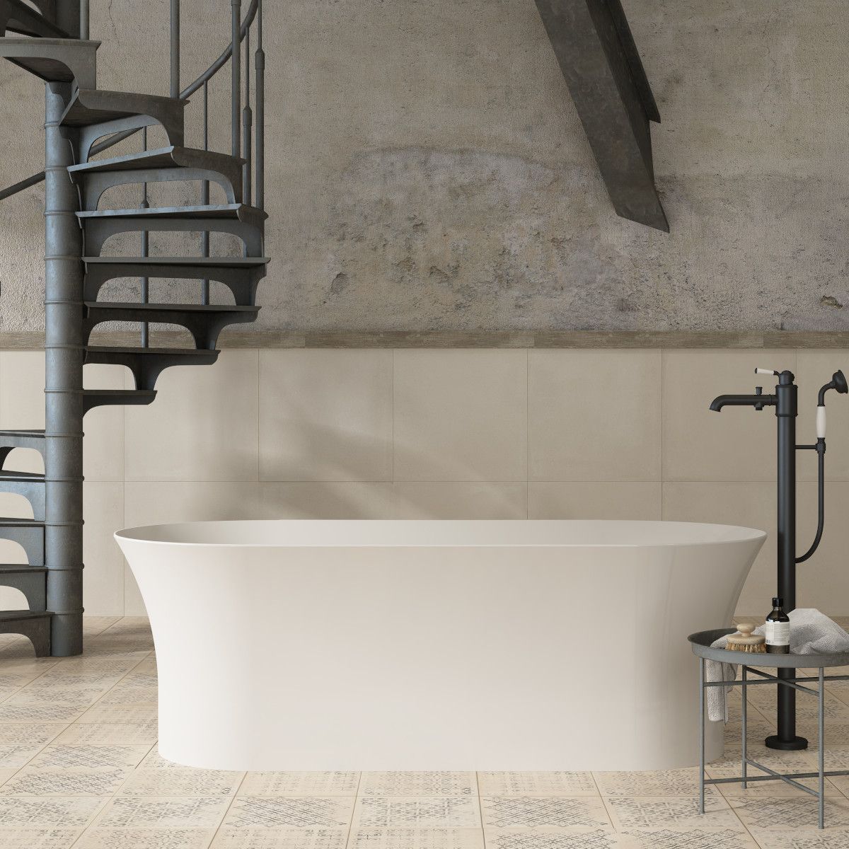 Cada de baie Maluma, freestanding, 184x87 cm, alb lucios, Royalty Line by Ego