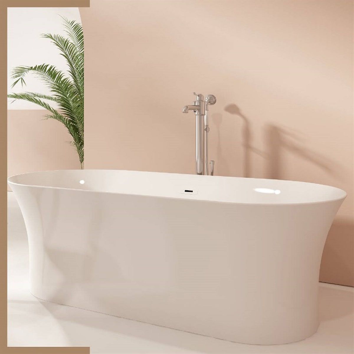 Cada de baie Maluma, freestanding, 184x87 cm, alb lucios, Royalty Line by Ego