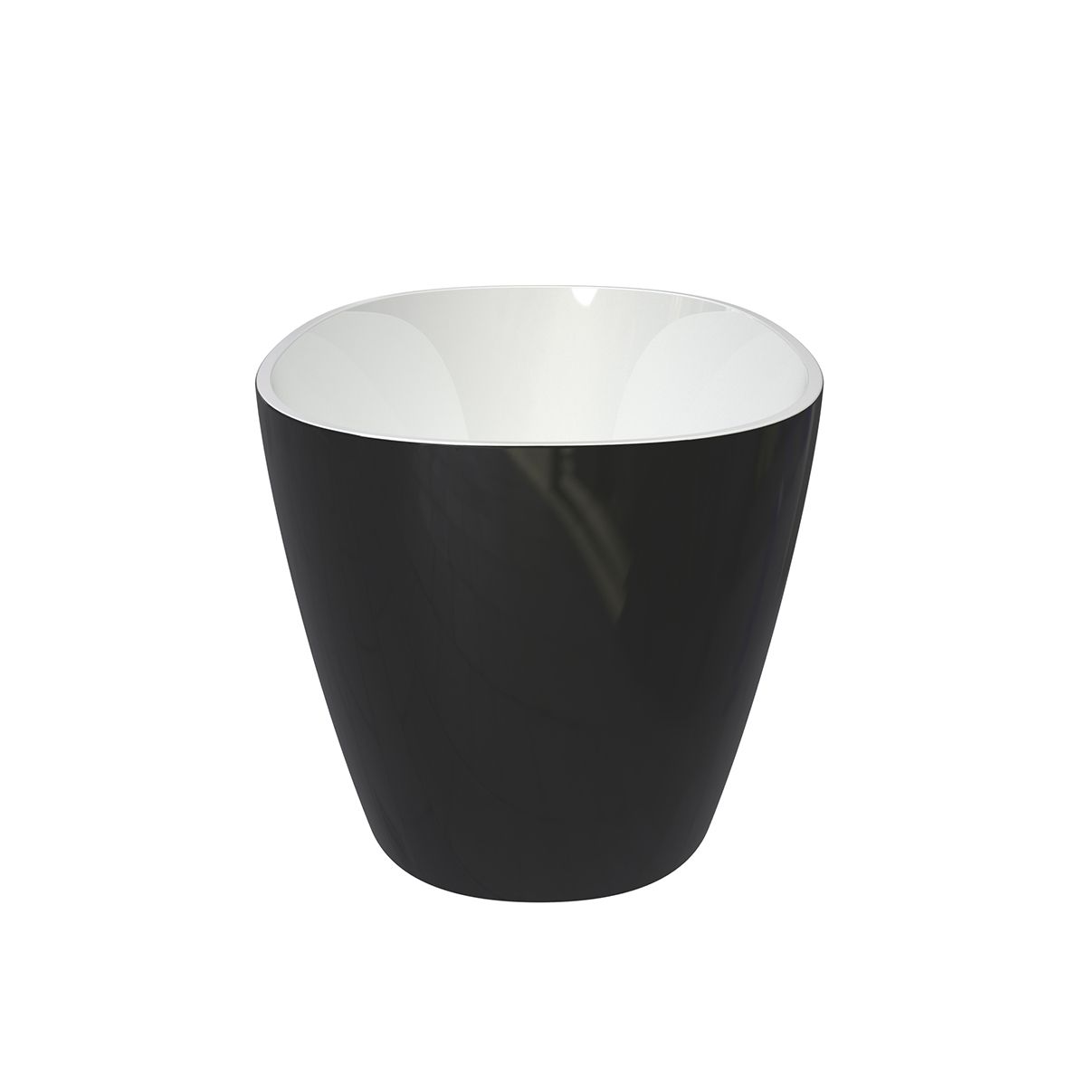Cada de baie Zinon, Acril sanitar, Alb Lucios Interior, Negru Lucios Exterior, 160 sau 170 cm, izolare termica, freestanding