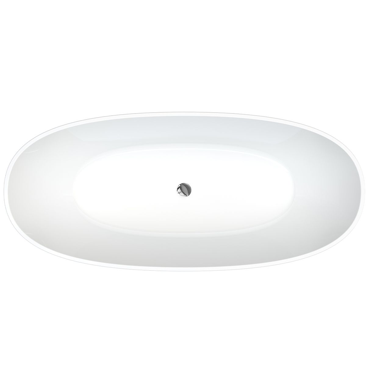 Cada de baie Zinon, Acril sanitar, Alb Lucios Interior, Negru Lucios Exterior, 160 sau 170 cm, izolare termica, freestanding