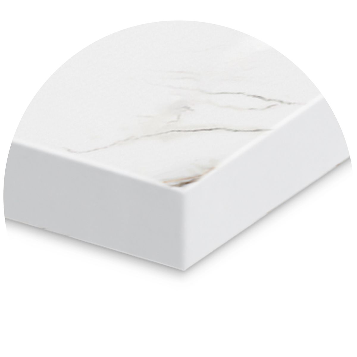 Cadita de dus, Alb Calacatta, finisaj Marble Mat, compozit mineral, dimensiuni 100-160x70-90 cm, decupabila, Antonio