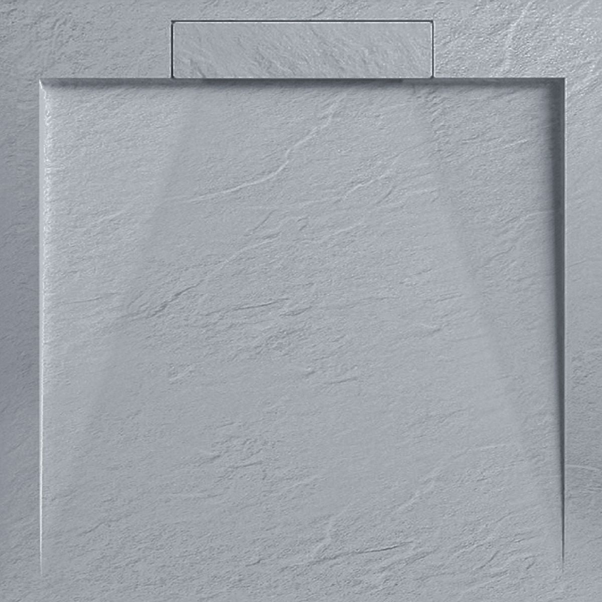 Cadita de dus, compozit mineral, dimensiuni 100-160x70-90 cm, inaltime 2.5 cm, scurgere ascunsa, decupabila, Gri ciment, Antonio