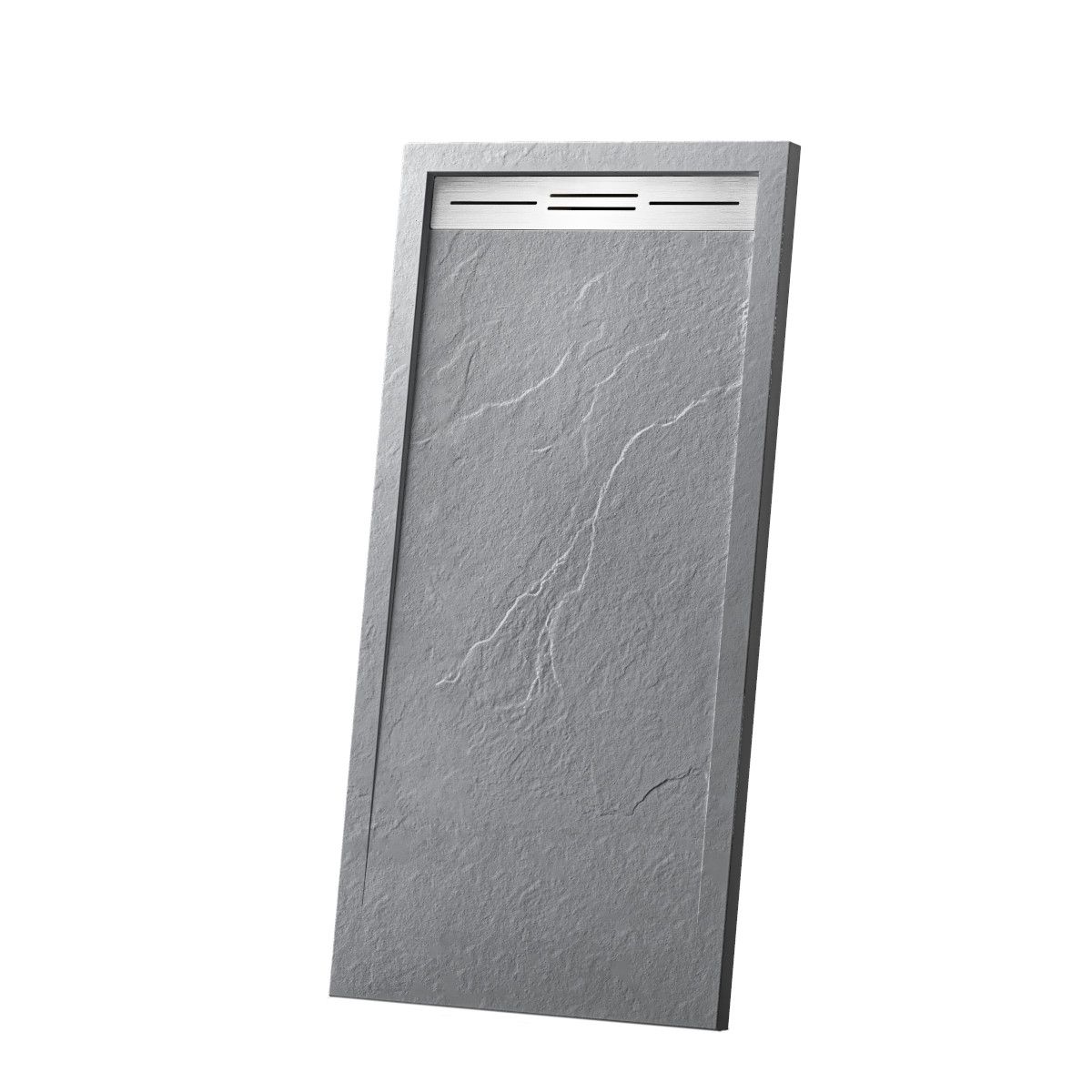 Cadita de dus, compozit mineral, dimensiuni 120x90 cm, inaltime 2.8 cm, decupabila, Gri ciment, Gonzalo