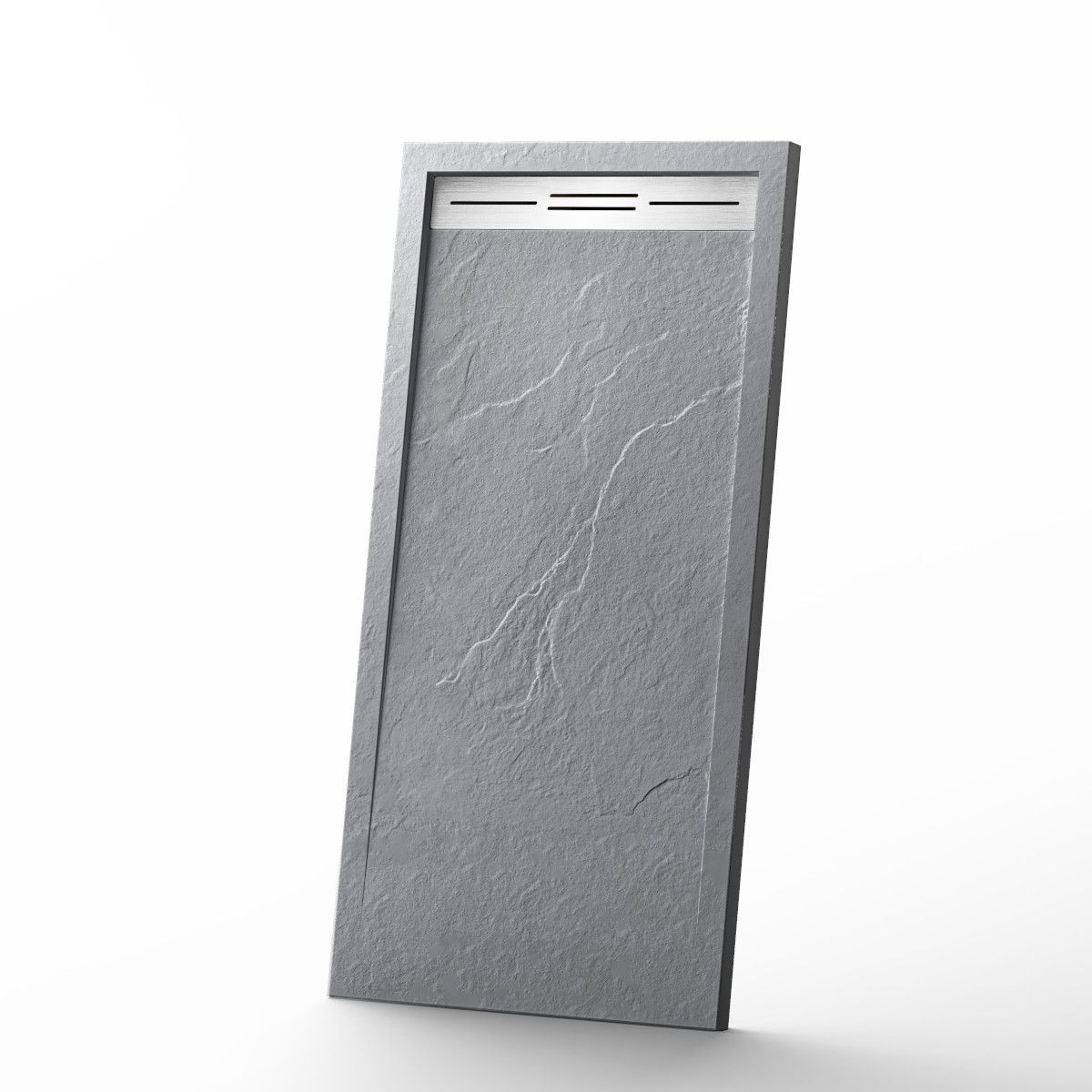 Cadita de dus, compozit mineral, dimensiuni 120x90 cm, inaltime 2.8 cm, decupabila, Gri ciment, Gonzalo