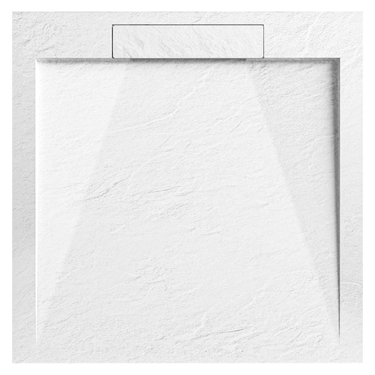 Cadita de dus compozit mineral, dimensiuni 70-90 x 80-160 cm, inaltime 2.5 cm, scugere ascunsa, decupabila, Alb, Antonio