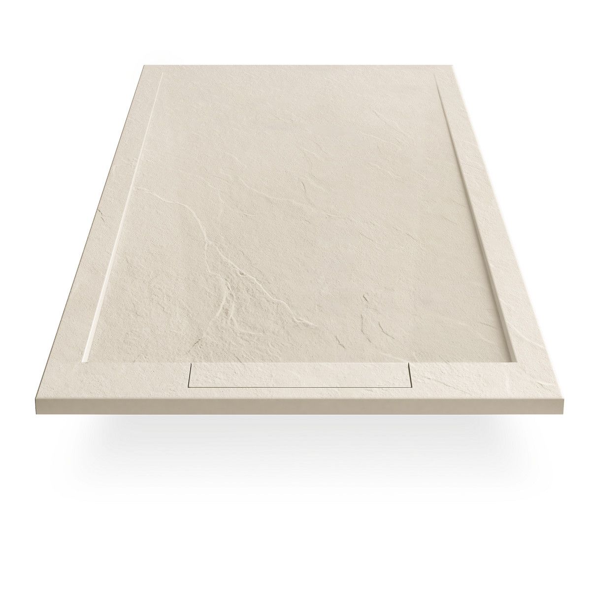 Cadita  de dus, compozit mineral, dimensiuni 70-90 x 80-160 cm, inaltime 2.5 cm, scurgere ascunsa, decupabila, Crem, Antonio