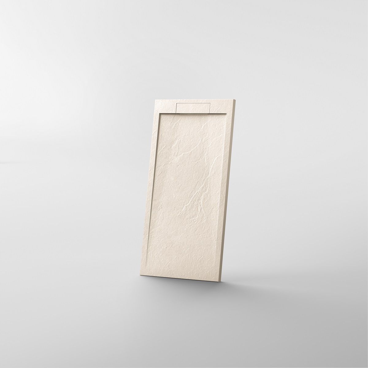 Cadita  de dus, compozit mineral, dimensiuni 70-90 x 80-160 cm, inaltime 2.5 cm, scurgere ascunsa, decupabila, Crem, Antonio