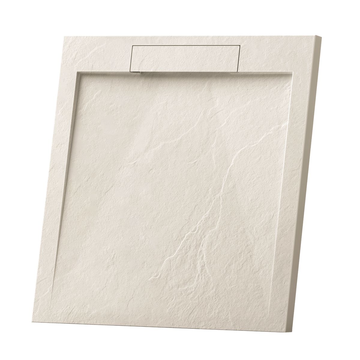 Cadita  de dus, compozit mineral, dimensiuni 70-90 x 80-160 cm, inaltime 2.5 cm, scurgere ascunsa, decupabila, Crem, Antonio