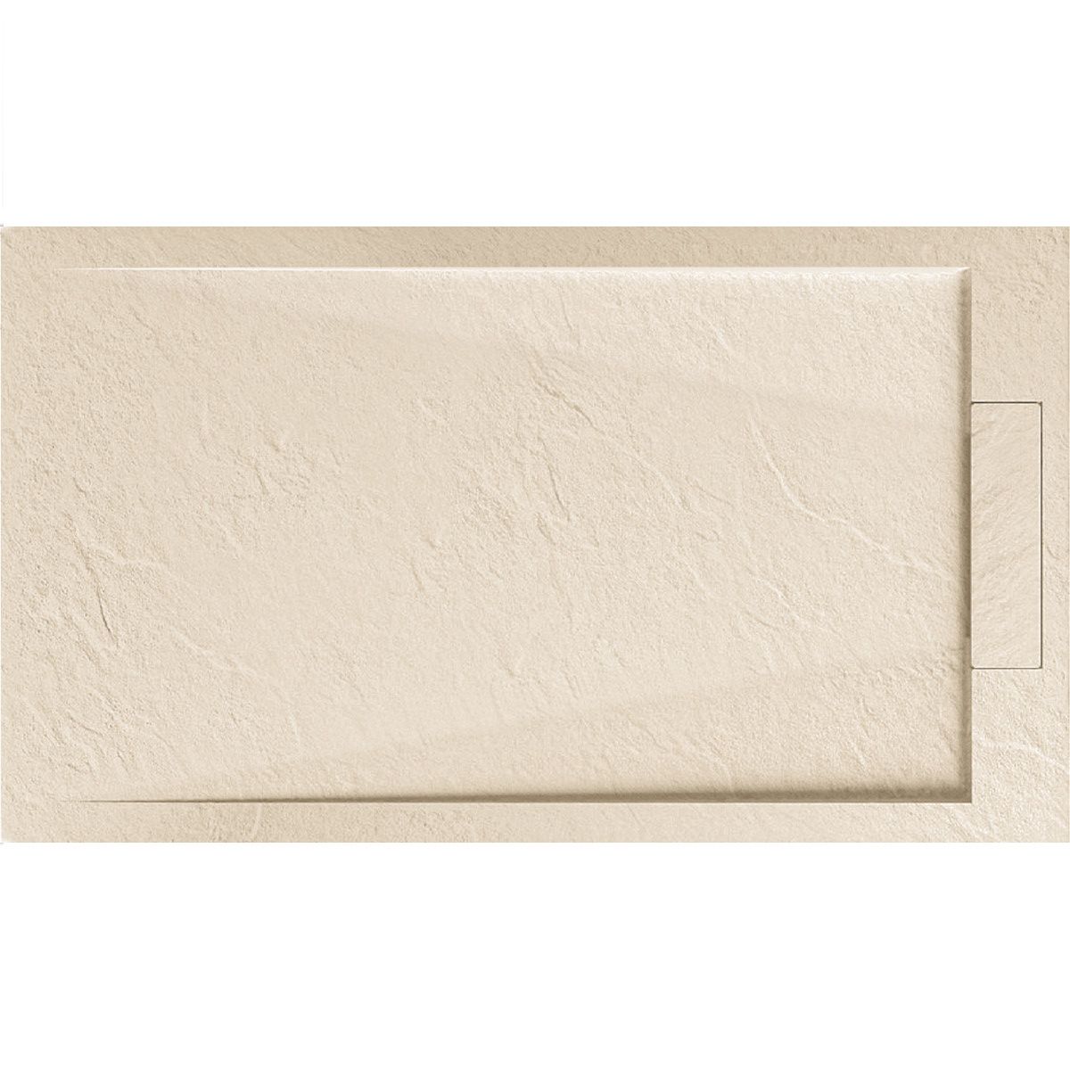 Cadita  de dus, compozit mineral, dimensiuni 70-90 x 80-160 cm, inaltime 2.5 cm, scurgere ascunsa, decupabila, Crem, Antonio