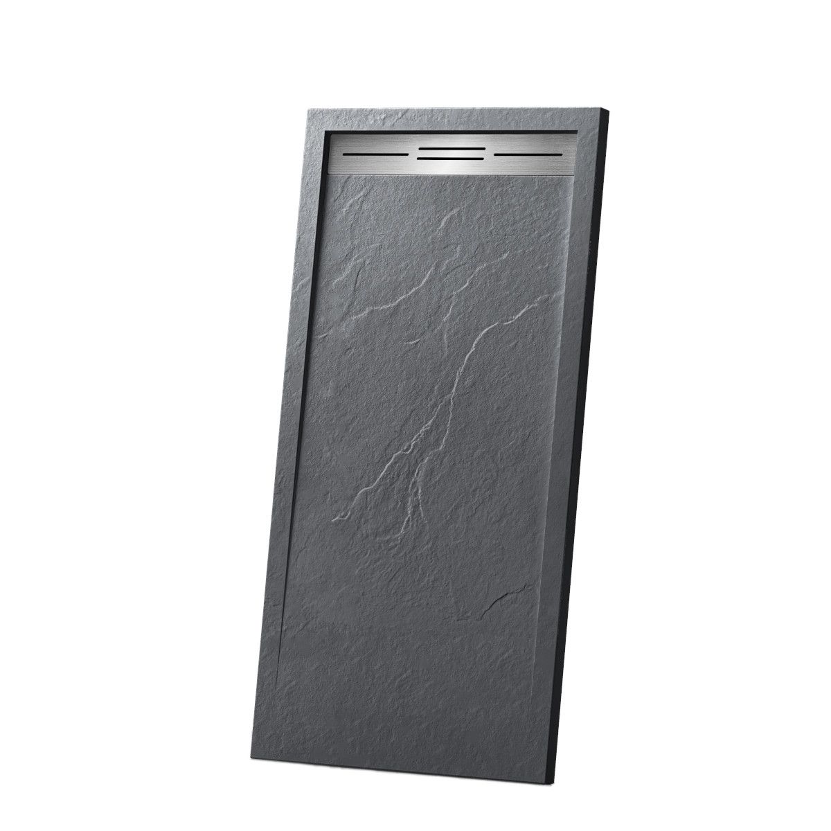 Cadita de dus, compozit mineral, dimensiuni 90-100x120-160 cm, inaltime 2.8 cm, decupabila, Antracit, Gonzalo